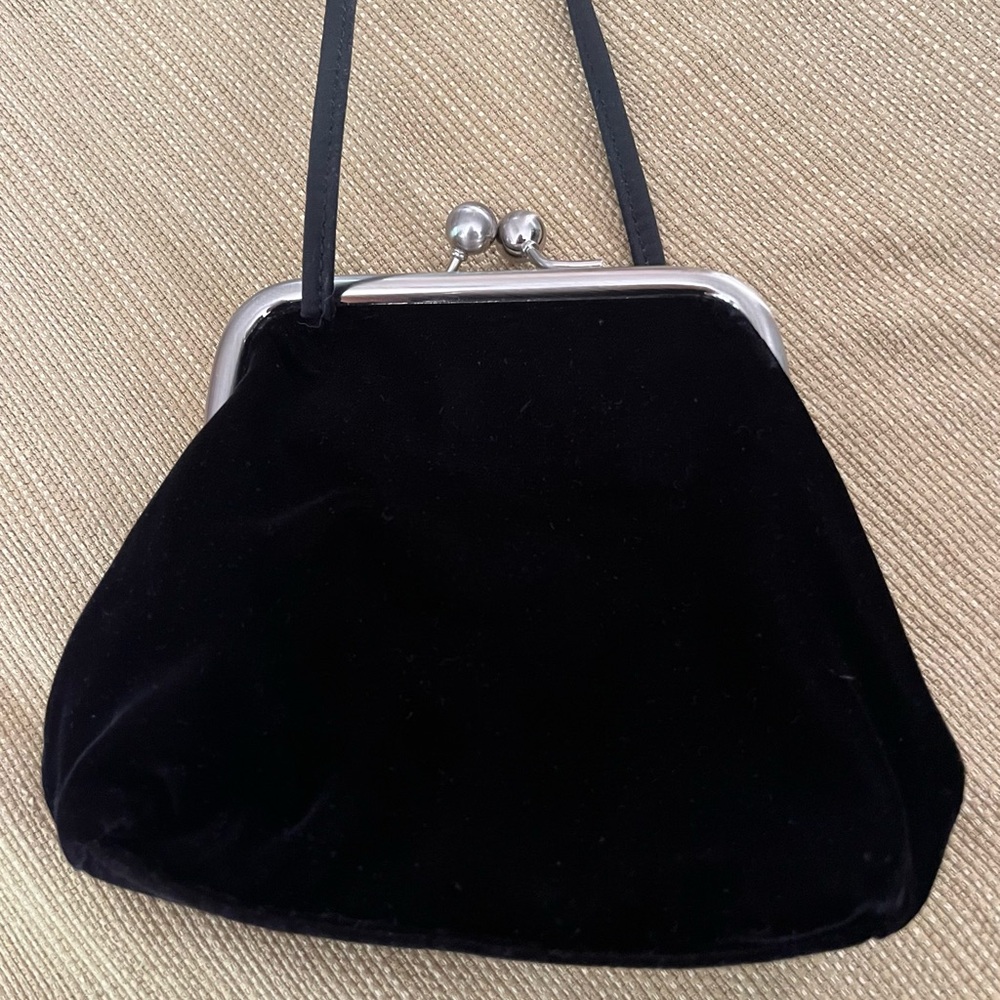 Nine West Black Velvet Dressy Purse